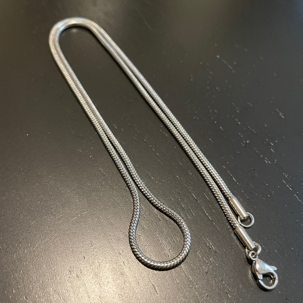 Silver 2mm Snake Chain Necklace 18”-24” - Picture 5 of 5